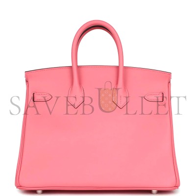 HERMES BIRKIN 25 ROSE AZALEE SWIFT PALLADIUM HARDWARE (25*20*13cm) HERMES BIRKIN 25 ROSE AZALEE SWIFT PALLADIUM HARDWARE (25*20*13cm)